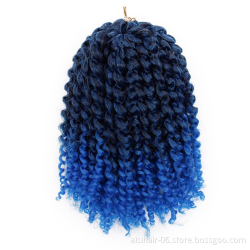 Aisi Hair Best Selling Ombre Blue Dark Root Supplier Long Marly Bob High Temperature Synthetic Crochet Braiding Hair Extensions